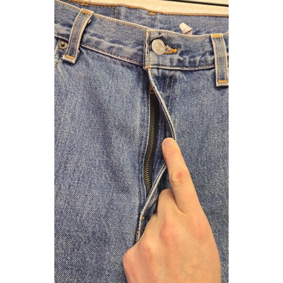 Vintage Levis 550 High-Waisted Blue Jeans Distressed Denim Straight Leg 28" - Picture 5 of 13